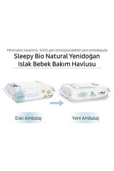 Bio Natural Yenidoğan Islak Bebek Bakım Havlusu 24x40 (960 Yaprak) - 6