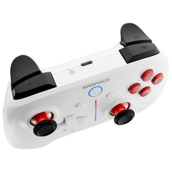 Rampage HYDRA Beyaz BT + 2.4 GHz PC Gamepad RGB Joypad - 4