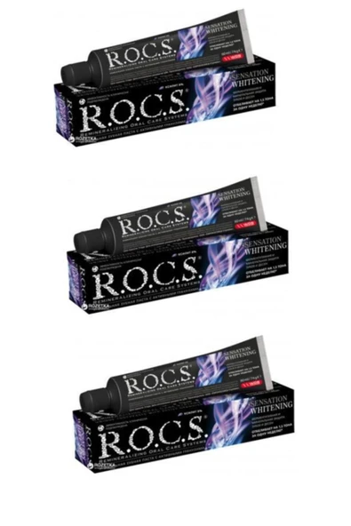 Rocs Sensation Whitening Beyazlatıcı Parlatıcı Diş Macunu 60 ml X3
