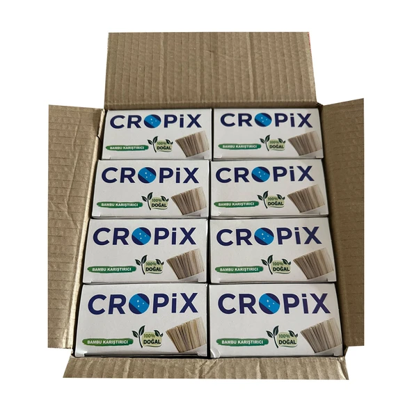Cropix Tahta Ahşap Bambu Doğal Çay Kahve Karıştırıcı Çubuk Kaşık - 10.5 Cm. - 400 Adetlik 24 Paket - 2