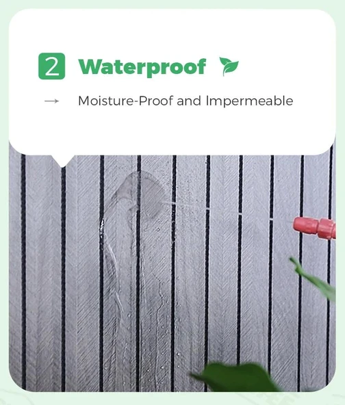 Renkli Duvarlar 60cm x 280cm 1 Adet Kendinden Yapışkanlı Açık Gri Lambiri Desenli Duvar Paneli Kağıdı YG006 - 4