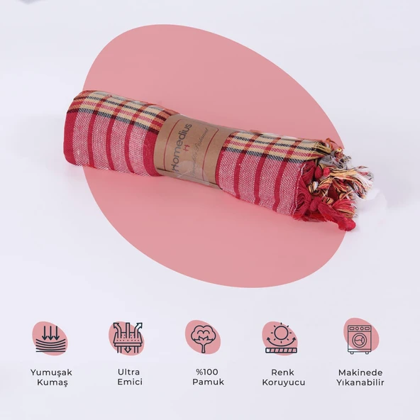 Homedius %100 Pamuk Hamam Peştemali - 80x160 cm  Siyah 80x160 - 8