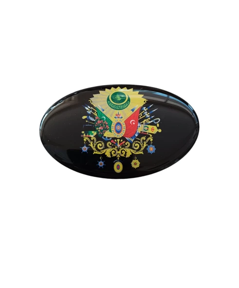 Osmanlı Devlet Arması Damla Etiketi Sticker 9x6 cm