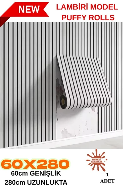 Renkli Duvarlar 60cm x 280cm 1 Adet Kendinden Yapışkanlı Açık Gri Lambiri Desenli Duvar Paneli Kağıdı YG006