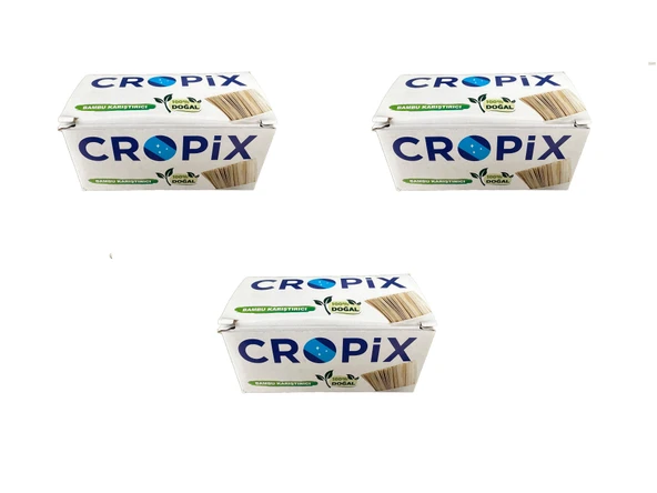 Cropix Tahta Ahşap Bambu Doğal Çay Kahve Karıştırıcı Çubuk Kaşık - 10.5 Cm. - 400 Adetlik 3 Paket