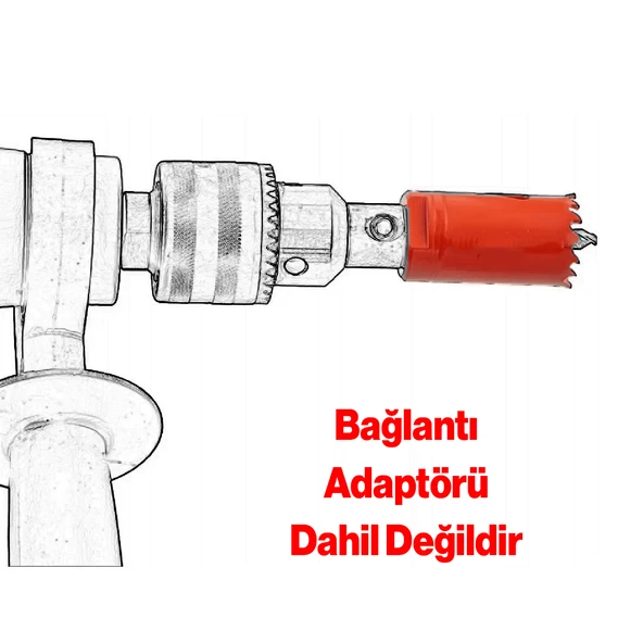Gfb Bi Metal Panç Ø 22 mm Delik Açma Alçıpan Ahşap Pvc Delme Testeresi Adaptörsüz 1 Adet - Resim 6