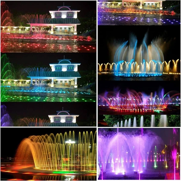 Slim Flat Sıva üstü Led Havuz Aydınlatma Ampülü lamba RGB tüm renkler A-1205 PAR-56 30W 12V IP68 - 7