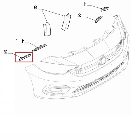 Ön Tampon Dış Braketi Sağ Taraf Fiat Tipo Tipo Cross 51984512 - Resim 4