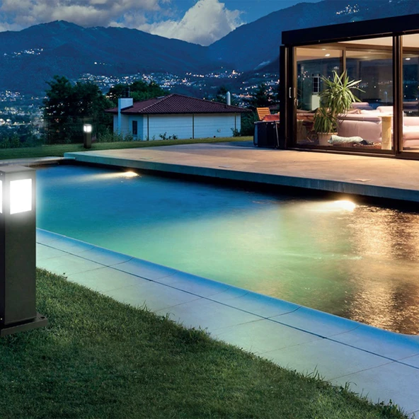 Slim Flat kare Sıva üstü Led Havuz Aydınlatma Ampülü lamba Sıcak Beyaz 230mm x H33mm 30W - 4