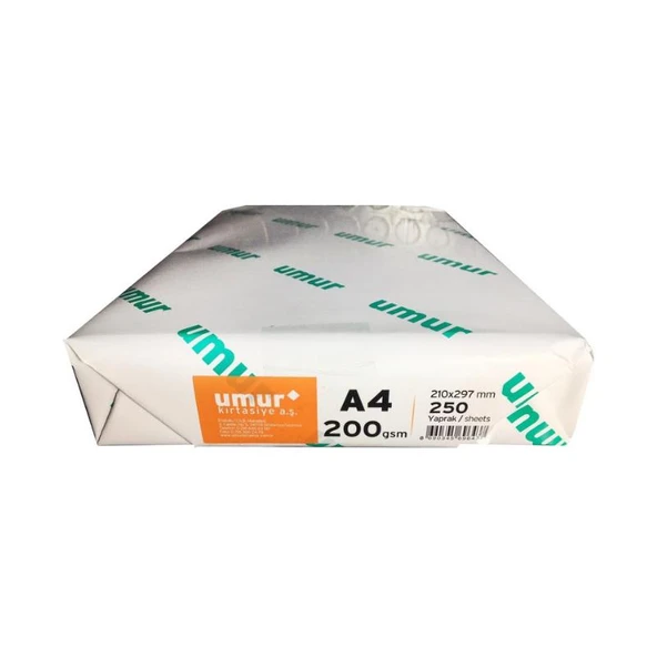 Umur A4 Gramajlı Fotokopi Kağıdı 200 gr 1 Paket 250 Yaprak - 2