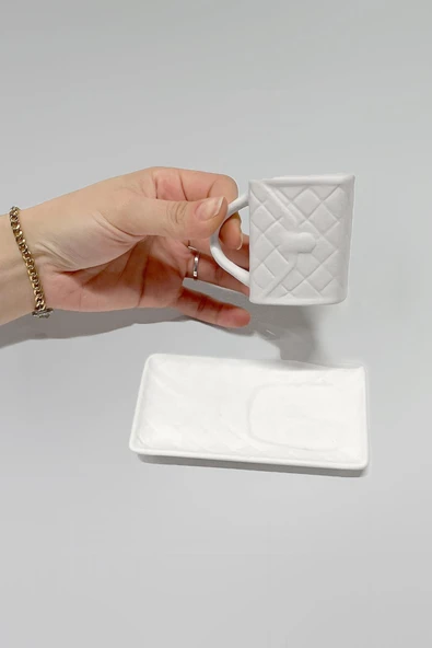 Çanta Fincan - Seramik Bisküvi (Ham Ürün) - 3