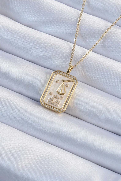 316L Çelik Zincir Altın Renk Zirkon Taşlı Çerçeveli Tarot Kolye - TJ-BKO9233 ürün görseli 1