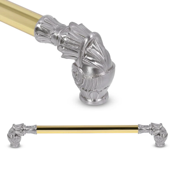 Alyans Çekmece Dolap Kapak Kulpu Kulbu 224 mm Gold Rustik Metal Kulp