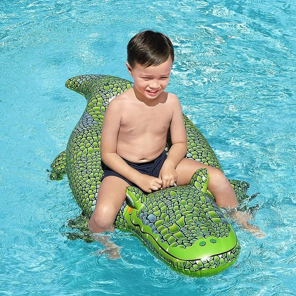 Bestway Şişme Timsah Tutunmalı Deniz Yatağı Plaj Aksesuar Oyuncak - Resim 3