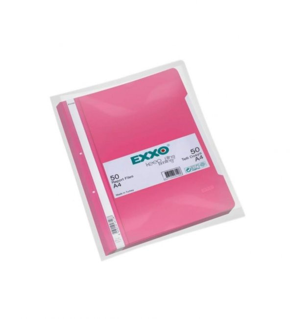 Exxo Telli Dosya Plastik A4 Pembe (50 li paket) TT145