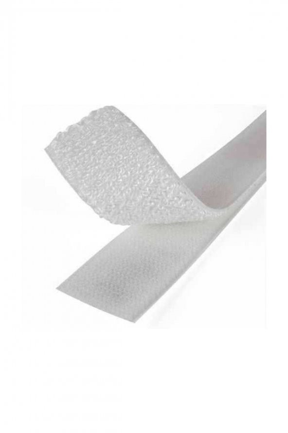 Beyaz Cırt Cırtlı Bant 5 Metre 2 Çift Taraflı Amerikan Fermuarı 2 Cm Genişlik Cırt Bant - 2