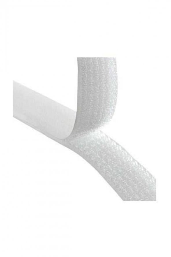 Beyaz Cırt Cırtlı Bant 5 Metre 2 Çift Taraflı Amerikan Fermuarı 2 Cm Genişlik Cırt Bant - 3