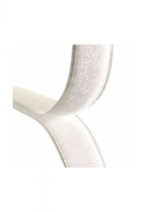 Beyaz Cırt Cırtlı Bant 5 Metre 2 Çift Taraflı Amerikan Fermuarı 2 Cm Genişlik Cırt Bant - 5