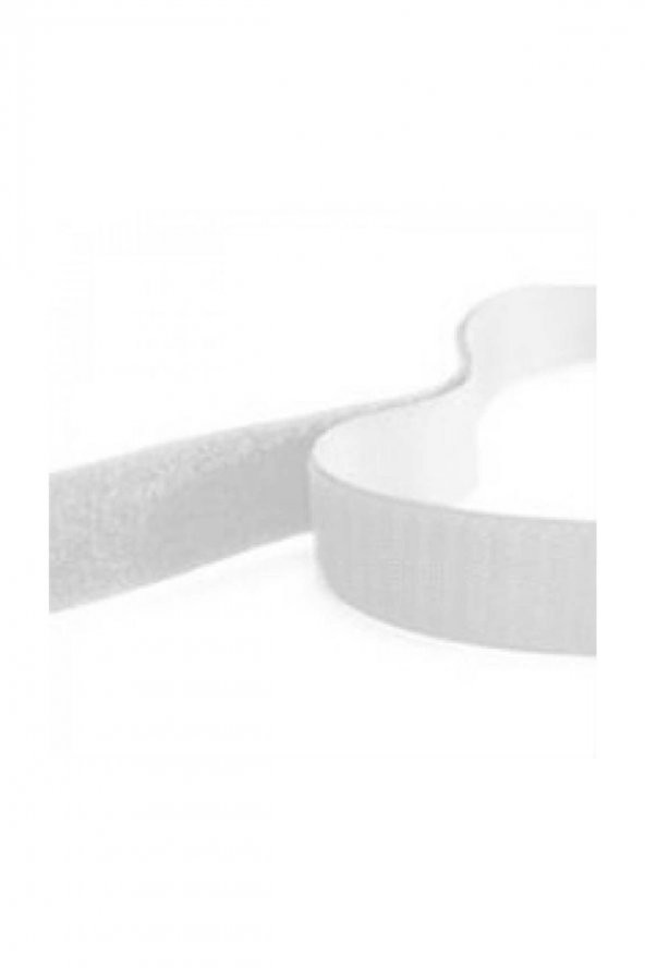 Beyaz Cırt Cırtlı Bant 5 Metre 2 Çift Taraflı Amerikan Fermuarı 2 Cm Genişlik Cırt Bant - 6