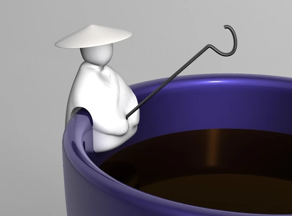 Byr3D Çay Balıkçısı 3D744220 Sadece Plastik Aparattır
