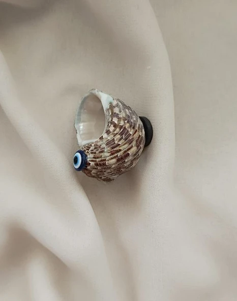 Magnet Doğal Deniz Kabuğu Nazar Boncuklu Mıknatıslı Buzdolabı Süsü - 4