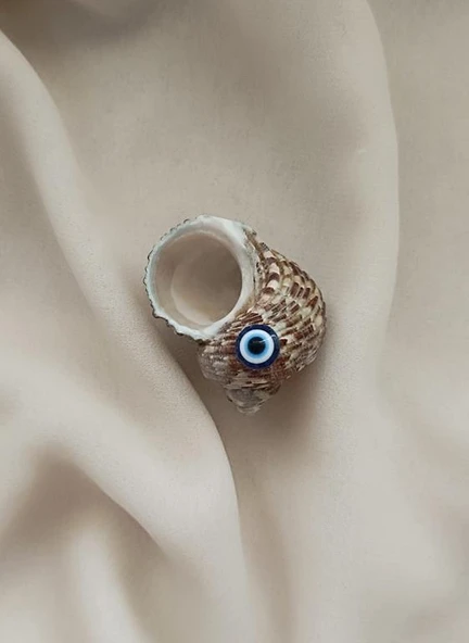 Magnet Doğal Deniz Kabuğu Nazar Boncuklu Mıknatıslı Buzdolabı Süsü