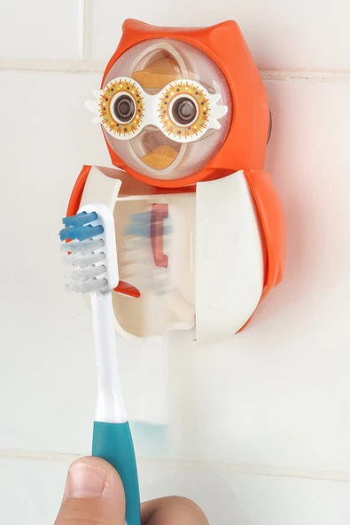 Flipper Diş Fırçası Kabı Turuncu Baykuş - 5