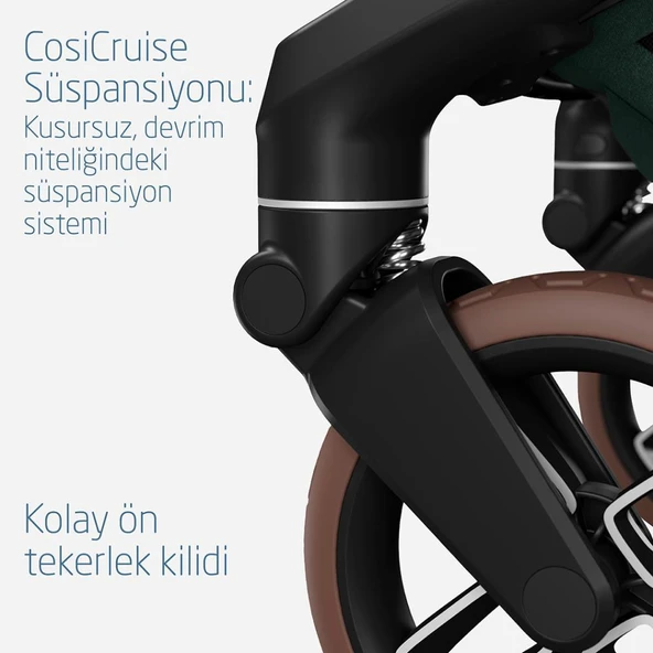 Maxi-Cosi Fame Led Işıklı Entegre Telefon Şarj Üniteli Premium Bebek Arabası Twillic Green - 8