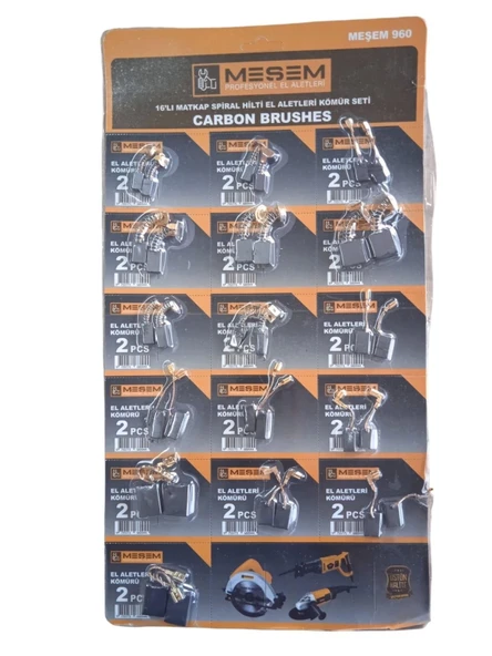MEŞEM MATKAP SPİRAL HİLTİ EL ALETLERİ KÖMÜR SETİ 16 PARÇA 960