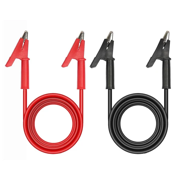 12A Krokodil Krokodil Kablo Çifti 1 Metre  Yüksek Akım Probu Multimetre Güç Kaynağı Test Ölçme Kablosu Atlama Tel Araba Akü Laboratuar - Resim 4