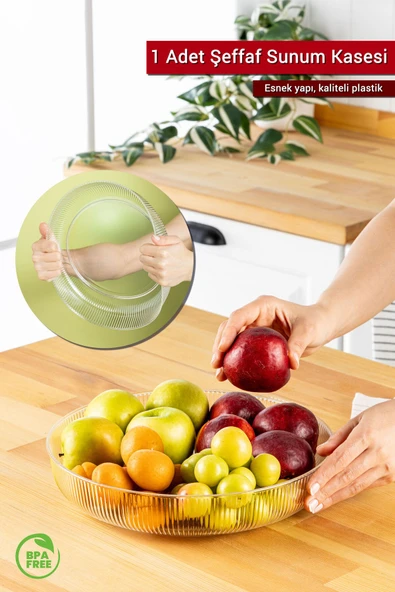 ARVALE 1 Adet Plastik First Class 28 Cm Sunum Kasesi Meyvelik Salata Kasesi Masa Üstü Sunumluk Meyve Kasesi