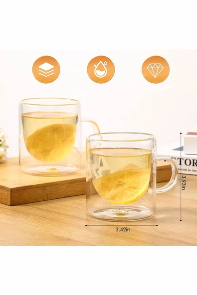 ARVALE 1 Adet Çift Cidarlı 240 ml Kahve Kupası | Isı Yalıtımlı Kahve Bardağı - Resim 5