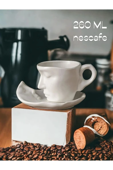 ARVALE Romeo & Juliet Kupa 2’Li Set - 260 ML ve 110 ML Bardak Kupa Seti Kahve Sunum - Resim 7