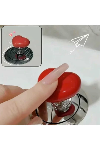 ARVALE Takma Tırnaklı Kadınlar Için Klozet Basma Buton Düğmesi, Kalp Klozet Kapağı Kulpu / Sifon Kulpu