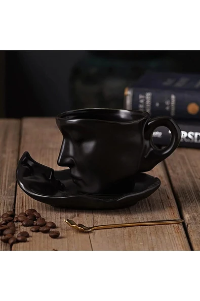 ARVALE Iskandinav Yüz Şekilli Fincan Takımı 2 Adet 110 ml - Kupa Kahve Fincan Takımı
