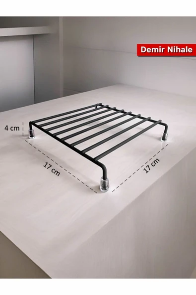 ARVALE Siyah Demir Nihale | Silikon Ayaklı Kaymaz Taban