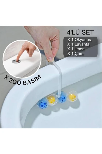 ARVALE WC Klozet Blokları 4 Adet WC Blok - Okyanus Lavanta Limon Çam