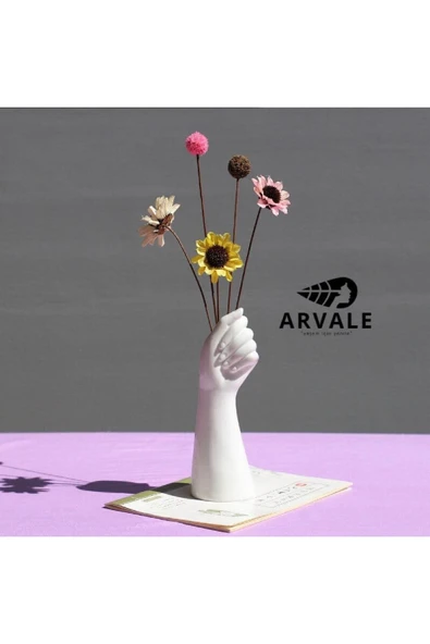 ARVALE Seramik El Şeklinde Woman Vazo Heykel 17 Cm