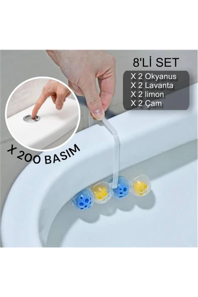 ARVALE WC Klozet Blokları 8 Adet WC Blok - Okyanus Lavanta Limon Çam