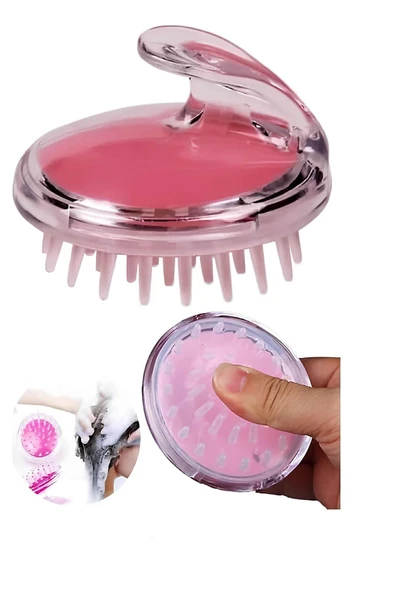 ARVALE Silikon Saç Masaj Fırçası | Tutma Saplı Silikon Tarak - Resim 3