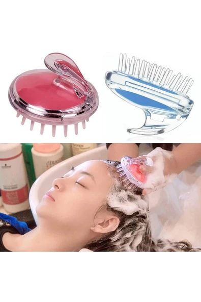 ARVALE Silikon Saç Masaj Fırçası | Tutma Saplı Silikon Tarak - Resim 4