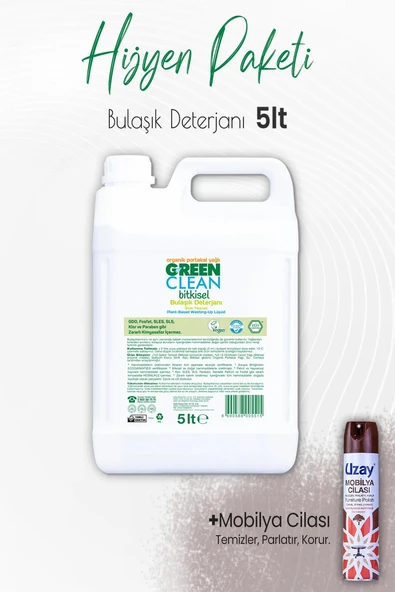Green Clean Bulaşık Deterjanı Portakal 5 lt ve Mobilya Cilası Sandalağacı 300 ml