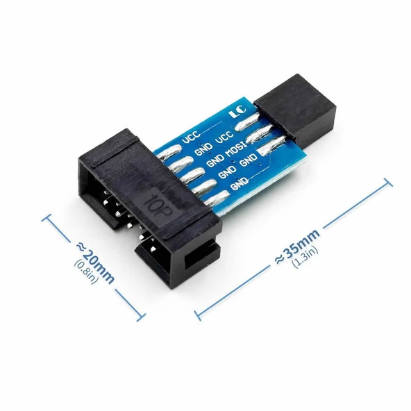 10 Pin to 6 Pin Atmel Programlayıcı Çevirici Kartı  Arduino Uno R3 Mega 2560 AVRISP MKII USBASP STK500