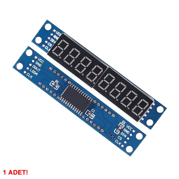 MAX7219 8 Bit Hane Kırmızı 7 Segment Ekran  0.36 İnch Saat Seri Haberleşme Dijital Gösterge Display Alarm 8 Dijit Alfanümerik Rakam Zaman Sıra Miktar Panel Metre Endüstriyel Medikal Cihaz - Resim 3