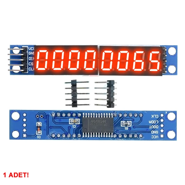 MAX7219 8 Bit Hane Kırmızı 7 Segment Ekran  0.36 İnch Saat Seri Haberleşme Dijital Gösterge Display Alarm 8 Dijit Alfanümerik Rakam Zaman Sıra Miktar Panel Metre Endüstriyel Medikal Cihaz - Resim 4