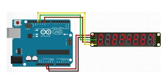 MAX7219 8 Bit Hane Kırmızı 7 Segment Ekran  0.36 İnch Saat Seri Haberleşme Dijital Gösterge Display Alarm 8 Dijit Alfanümerik Rakam Zaman Sıra Miktar Panel Metre Endüstriyel Medikal Cihaz - Resim 8