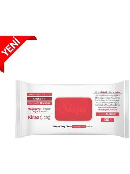 Sleepy Easy Clean Kiraz Çiçeği Yüzey Temizlik Havlusu 100' lü - Resim 3