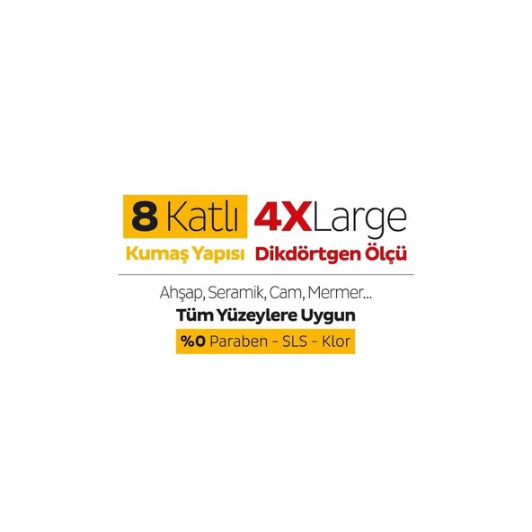 Sleepy Arap Sabunu Katkılı Mopa Uyumlu 4 XLarge Yer Temizlik Havlusu 50 Yaprak - Resim 5