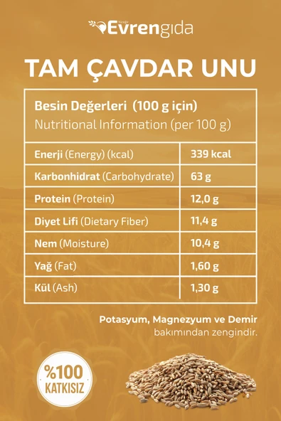 Doğal Çavdar Unu (2x1 kg) - Resim 2