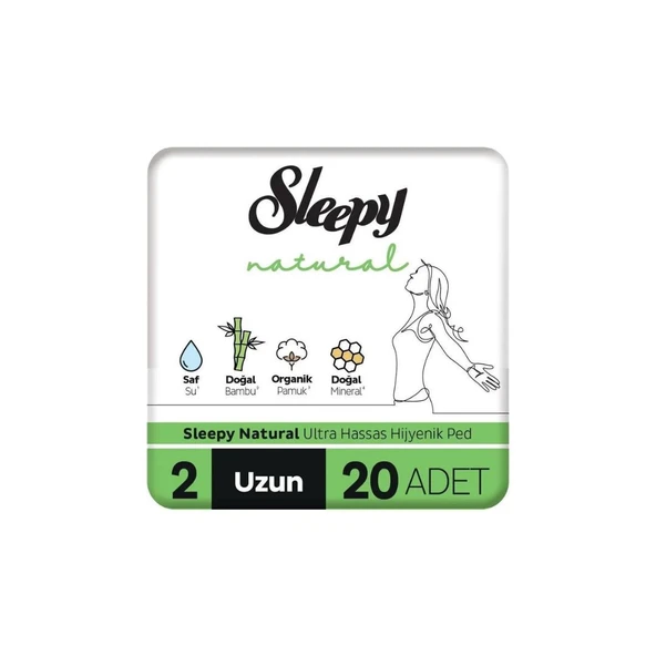 Sleepy Natural Ultra Hassas Hijyenik Ped Uzun 20 Adet - Resim 2